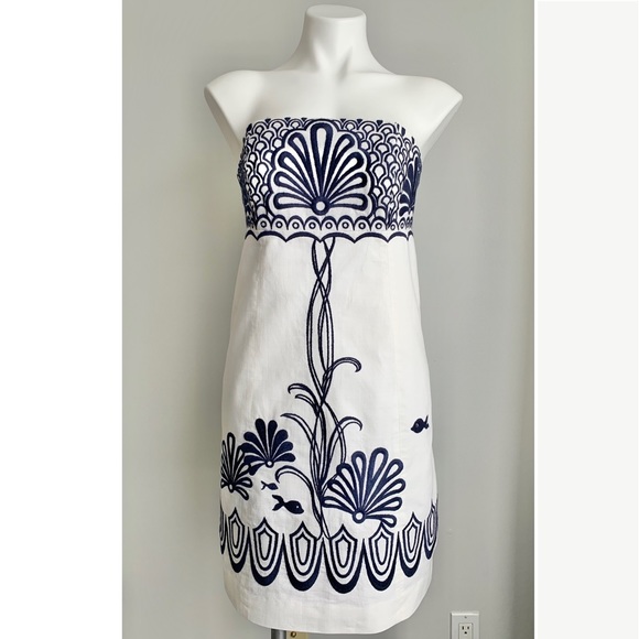 Lilly Pulitzer Bowen Embroidered Dress 4 Fly Me to the Sea
